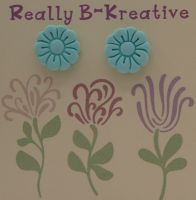 Flower Stud (Daisy 1) Polymer Clay (Light Blue)