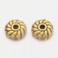 Spacer Beads - Flat Round - Antique Gold
