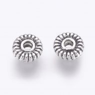 Spacer Beads - Flat Round - Antique Silver