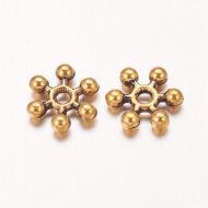 Spacer Beads - Snowflake - Antique Gold