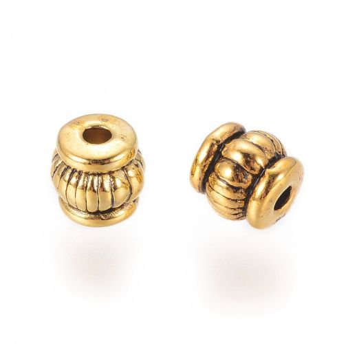 Spacer Beads - Barrel - Gold Antique