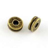 Spacer Beads - Flat Round - Antique Bronze