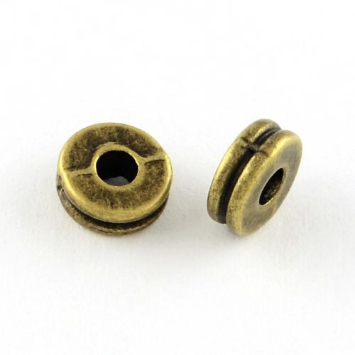 Spacer Beads - Flat Round - Antique Bronze