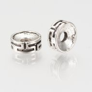 Spacer Beads - Flat Round - Antique Silver