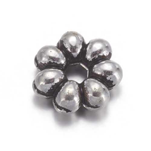 Spacer Beads - Flower - Silver Antique