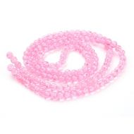 6mm Crackle Glass Bead - hot pink