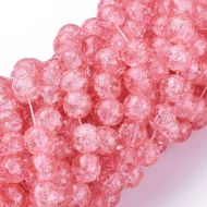 8mm Crackle Glass Bead - salmon