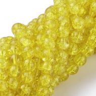 6mm Crackle Glass Bead - yellow