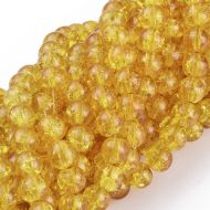 6mm Crackle Glass Bead - Gold