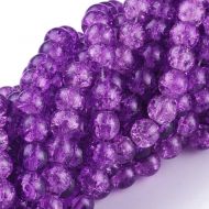 6mm Crackle Glass Bead - Blue Violet