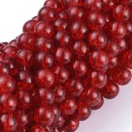 8mm Crackle Glass Bead - Red