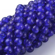 6mm Crackle Glass Bead - Blue