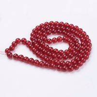 8mm Crackle Glass Bead - Dark Red