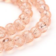 6mm Crackle Glass Bead - Light Salmon