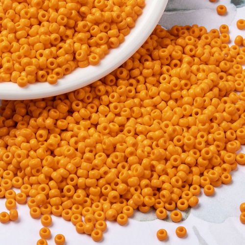 MIYUKI Round Rocailles Beads - 8/0 - Opaque Tangerine
