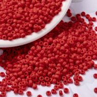 MIYUKI Round Rocailles Beads - 11/0 - Opaque Vermillion Red