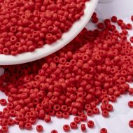 MIYUKI Round Rocailles Beads - 8/0 - Opaque Vermillion Red