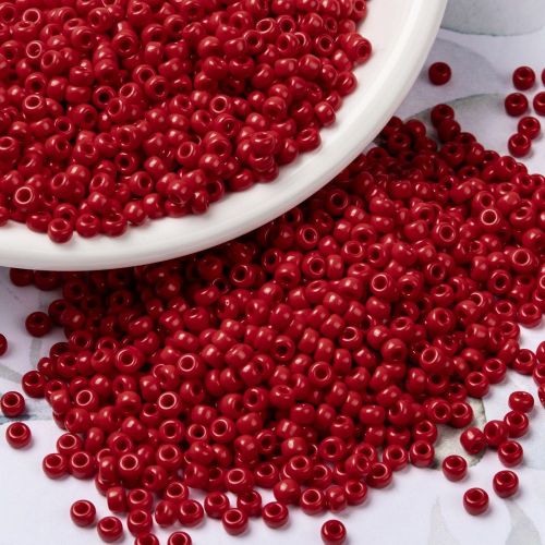 MIYUKI Round Rocailles Beads - 8/0 - Opaque Dark Red