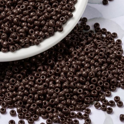 MIYUKI Round Rocailles Beads - 8/0 - Opaque Red Brown