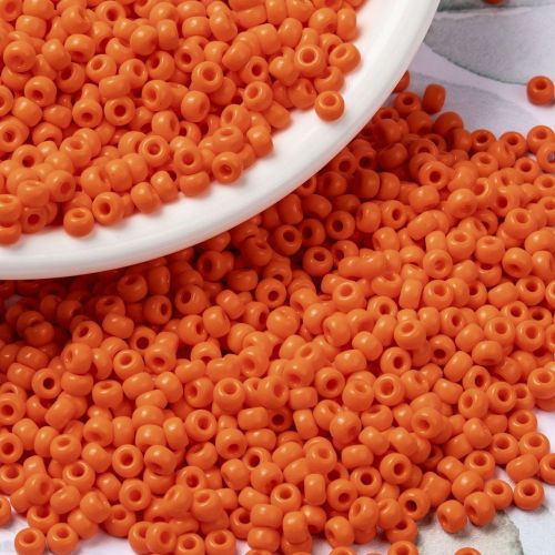 MIYUKI Round Rocailles Beads - 8/0 -Opaque Orange