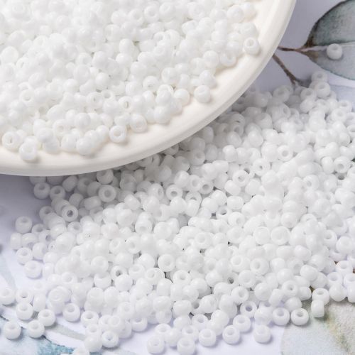 MIYUKI Round Rocailles Beads - 8/0 - Matte White