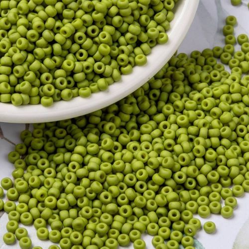 MIYUKI Round Rocailles Beads - 8/0 -Matte Opaque Lime
