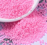 MIYUKI Round Rocailles Beads - 11/0 - Dyed Opaque Cotton Candy Pink