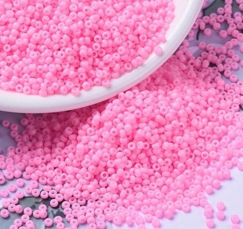 MIYUKI Round Rocailles Beads - 11/0 - Dyed Opaque Cotton Candy Pink