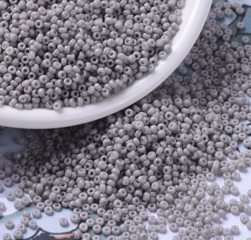 MIYUKI Round Rocailles Beads - 11/0 - Opaque Light Smoke