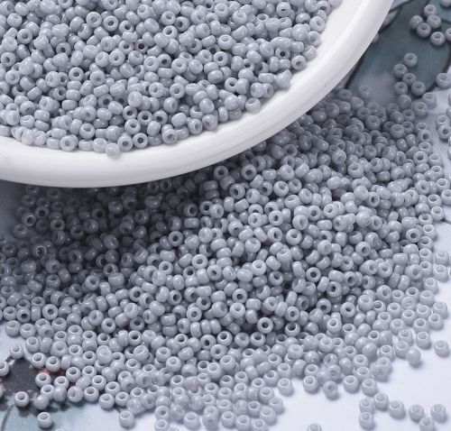 MIYUKI Round Rocailles Beads - 11/0 - Opaque Ghost Gray