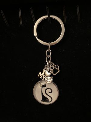 Keychain - Cat Lover Glass Cabochon - Style A