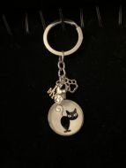 Keychain - Cat Lover Glass Cabochon - Style B
