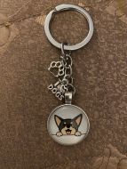 Keychain - Dog Lover Glass Cabochon - Style A