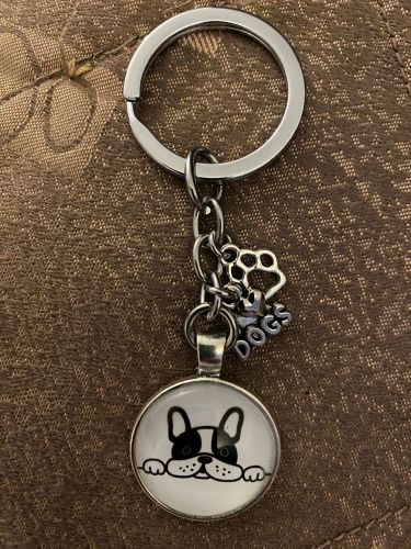 Keychain - Dog Lover Glass Cabochon - Style B