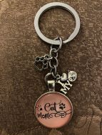 Keychain - Cat Lover Glass Cabochon - Style E