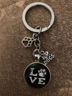 Keychain - Dog Lover Glass Cabochon - Style K
