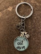 Keychain - Cat Lover Glass Cabochon - Style G