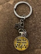 Keychain - Dog Lover Glass Cabochon - Style I