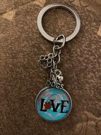 Keychain - Dog Lover Glass Cabochon - Style L