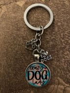 Keychain - Dog Lover Glass Cabochon - Style N