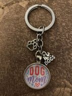Keychain - Dog Lover Glass Cabochon - Style Q