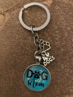 Keychain - Dog Lover Glass Cabochon - Style R