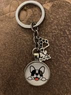 Keychain - Dog Lover Glass Cabochon - Style D
