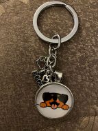 Keychain - Dog Lover Glass Cabochon - Style E