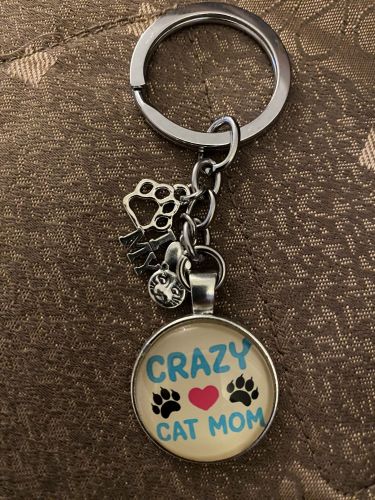 Keychain - Cat Lover Glass Cabochon - Style M