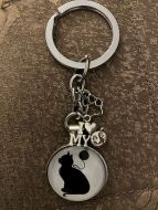Keychain - Cat Lover Glass Cabochon - Style N