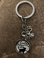 Keychain - Cat Lover Glass Cabochon - Style R