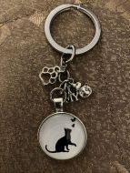 Keychain - Cat Lover Glass Cabochon - Style S